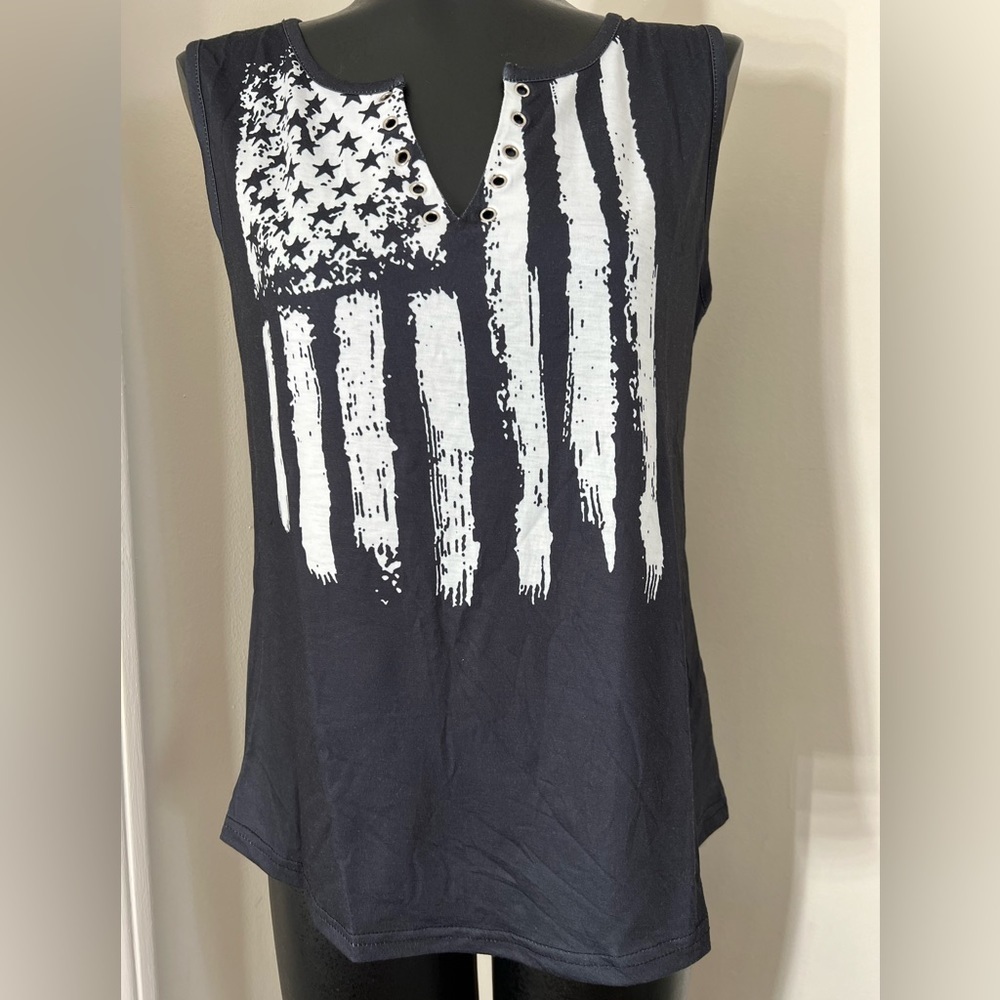 American Flag Stars Stripes Tank Top - Picture 3 of 5